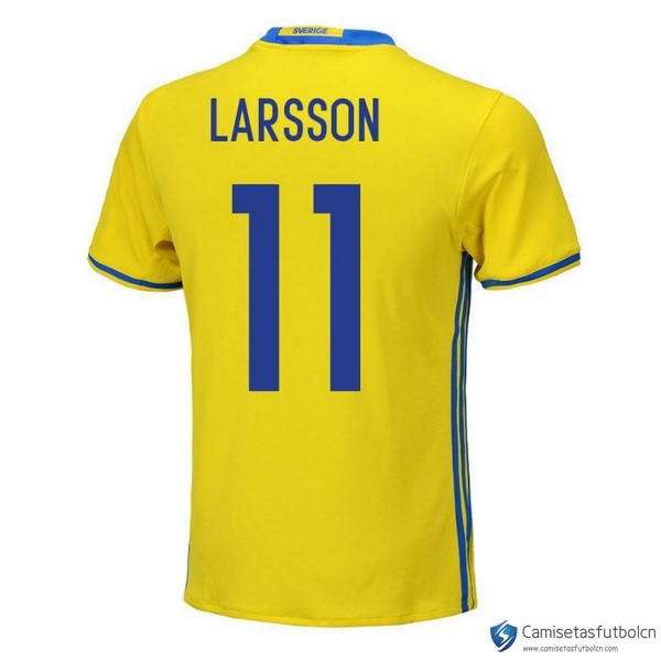 Camiseta Seleccion Sweden Primera equipo Larsson 2018 Amarillo